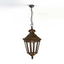 Diese klassische Außenleuchte überzeugt durch ihren sechseckigen Lampenkorpus, die Kettenaufhängung und eine E27-Fassung für LED-Lampen. Ideal für den Einsatz in überdachten Außenbereichen wie Veranden oder Balkonen.