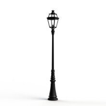 Mit einer Höhe von 2,71 m und einem edlen Mast aus schwarzem Aluminiumguss verleiht diese Gartenleuchte Außenbereichen eine elegante, französische Note.