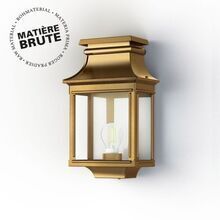 Gefertigt aus Rohmessing, das mit der Zeit eine charakteristische Patina entwickelt, bietet die Louis Philippe Nr. 7 von Roger Pradier eine stilvolle Beleuchtung für Terrassen und Eingangsbereiche. Die 3 klaren Glasscheiben sorgen für eine harmonische Lichtverteilung.