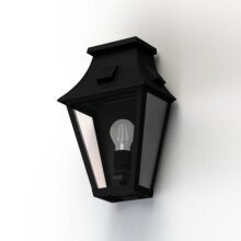 Die klassische, schwarze Wandleuchte von Roger Pradier besticht durch ihr zeitloses, französisches Design. Das lackierte Aluminium macht die Leuchte robust und langlebig.
