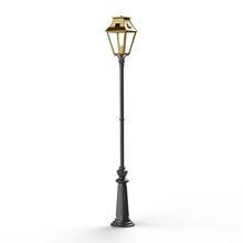 Diese beeindruckende Standleuchte von Roger Pradier kombiniert traditionelles Design mit handwerklicher Perfektion. Mit ihrem schlanken Mast und dem viereckigen Lampengehäuse ist sie ein echter Blickfang in Gärten und Parkanlagen.