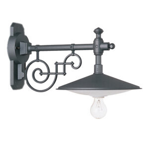 Außenleuchte mediterran. 40213 ohne Verglasung. Höhe: 420 mm. T: 490 mm
D: 330 mm
Befestigung: 255 mm x 130 mm
E27 IP 43