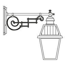 Der geschwungene Wandarm trägt das klare Gehäuse harmonisch und architektonisch stimmig.