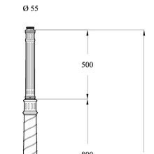 Klassischer Mast für Außenleuchten von Surya Terme. Das Material besteht aus Aluminiumguss. Der Leuchten Mast ist 1920mm hoch und historischen Außenleuchten nachempfunden.