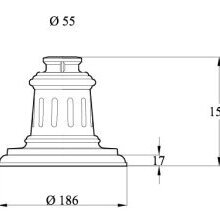 Das obere Mastteil überdeckt elegant die Befestigung am Boden.