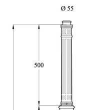 Der dekorative Mast P0210 bietet eine stabile Basis für mediterrane Gartenleuchten mit Ø55 mm Aufnahme.
