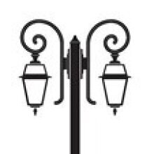 Giotto Nr. 2272-29 mediterrane Gartenleuchte mit zwei Lampen Auslegern von Framon Tradizionale