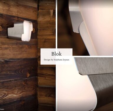 moderne Designer Außenleuchte aus Edelstahl. Die moderne Außenleuchte Blok gibt es aus lackiertem Aluminium und aus Edelstahl.

Hier geht es um die Edelstahl Ausführung.

Design by Stéphane Joyeux. Hergestellt vom Außenleuchten Spezialisten Nr. 1 Roger Pradier aus Saint Maur, Frankreich.

IP65
IK10
Class 2

stainless steel
Sati-finish PMMA front diffuser.
Opal polycarbonate back diffuser.

LED 9W - 3000K warm light.
LED 9W - 4000K neutral white.

H 173 x W 174 x D 159mm.
