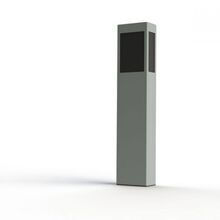 Die Brick von Roger Pradier ist eine moderne Außenleuchte aus Aluminium mit klarem Quaderdesign. Perfekt für Gartenmauern und Wege, robust und wetterfest nach IP44. Die Farbe ist Seidengrau und die Verglasung PMMA schwarz
