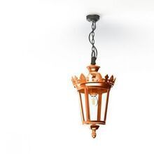 Die Louvre Nr. 01 aus Kupfer verbindet traditionelles Handwerk mit modernem Design – perfekt für elegante Außenbereiche.Die Form ist rund, das Glas ist auch rund. Am unteren Ende verziert mit einer Pinie.