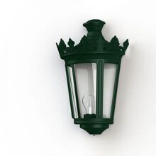 Die Wandlaterne Louvre Modell 4 ist in verschiedenen Farben wie Rot, Grün und Grau erhältlich, was sie vielseitig einsetzbar macht. Jede Variante zeichnet sich durch ihren robusten Metallrahmen, klare Glasverkleidungen und die kunstvoll gestaltete goldene Krone aus. Diese Leuchte ist die perfekte Wahl für historische oder moderne Außenbereiche, die mit einer stilvollen Beleuchtung ausgestattet werden sollen.