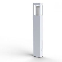 Die stilvolle Tetra Nr. 04 fügt sich durch klare Linien und einem rechteckigen Aluminiumgehäuse in der Farbe Weiß, perfekt in zeitgemäße Garten- und Außenanlagen ein.