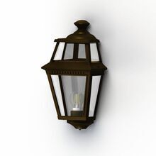 Diese klassische Wandleuchte von Roger Pradier in viereckiger Form wird direkt an der Hauswand montiert und ist ideal für Eingänge, Haustüren und dekorative Gartenbeleuchtung.