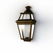 Die flache Wandleuchte Place des Vosges 3 Nr. 2 überzeugt mit einer einfachen Wandmontage. Sie passt ideal in Außenbereiche wie Eingänge, Terrassen oder Gärten und bietet zuverlässige Beleuchtung mit modernem Stil. Wunderschöne Goldpatina Farbe.