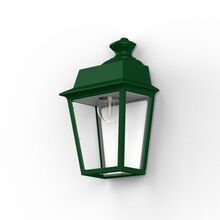 Mit ihrem platzsparenden Design und der klaren Verglasung ist die Place des Vosges 1 Evolution Nr. 2 eine zeitlose Wandleuchte für Innen- und Außenbereiche. Farbe RAL 6009 Tannengrün