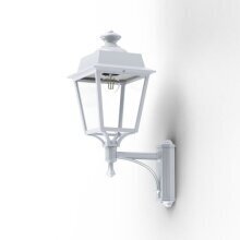 Roger Pradier bietet mit der Place des Vosges 1 Evolution Nr. 3 in der Farbe weiß ist eine hochwertige, viereckige Wandleuchte mit stabilisierender Strebe. Ihr klassisches Design mit schlichtem, kurzem Wandarm macht sie ideal für elegante Eingänge.